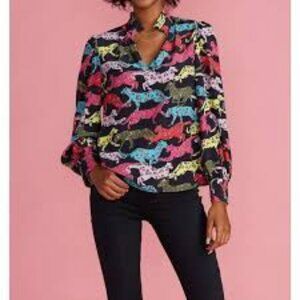 Crosby by Mollie Burch Lyla top Leaping Leopards Print, SMALL